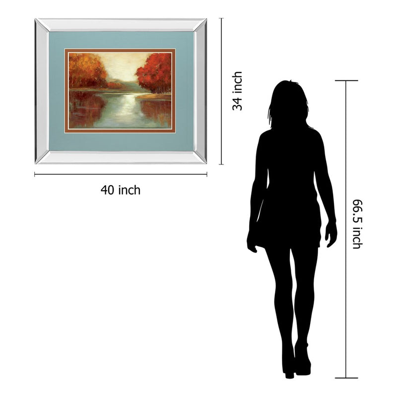 Classy Living Crimson Shoreline Wall Art 40"x34", Mirrored
