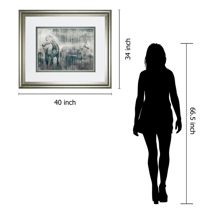 Classy Living Grey Serenade Wall Art Double Mat 40"x34", Silver Serenity