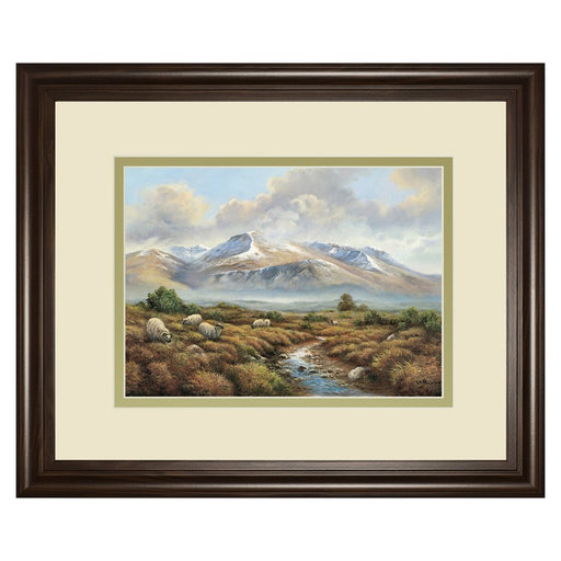 Classy Living Mountain Serenity Wall Art Double Mat 40"x34", Cinnamon