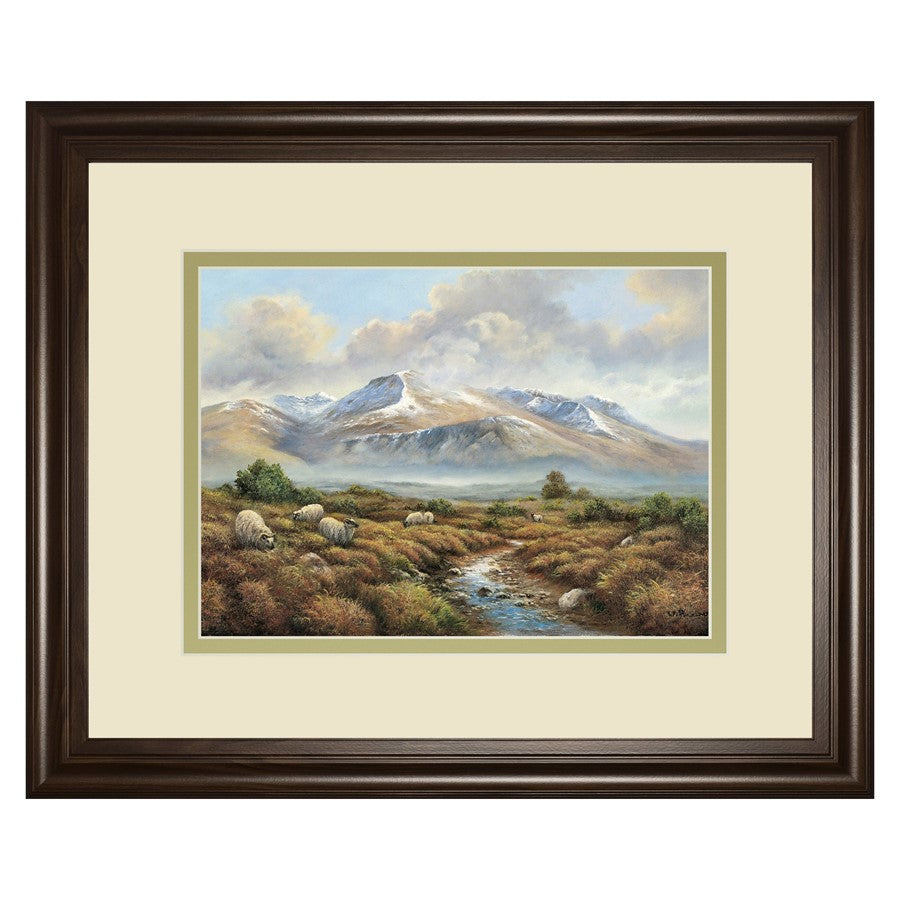 Classy Living Mountain Serenity Wall Art Double Mat 40"x34", Cinnamon