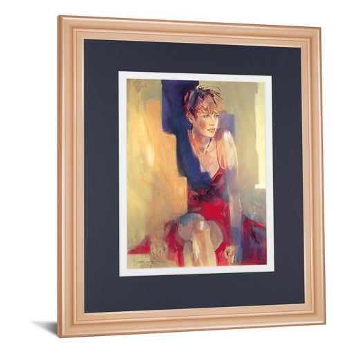 Classy Living Contemplative Figure Wall Art Double Mat 34"x40", Rose Gold