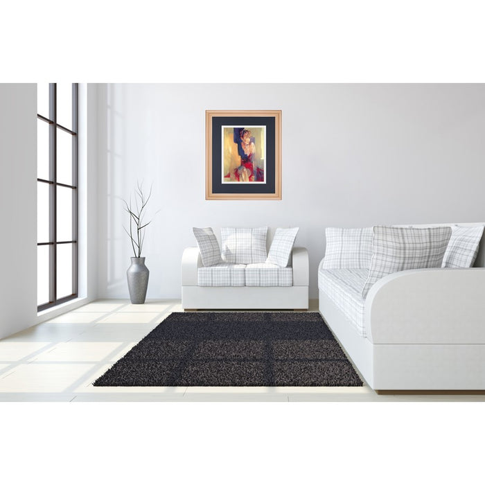 Classy Living Contemplative Figure Wall Art Double Mat 34"x40", Rose Gold