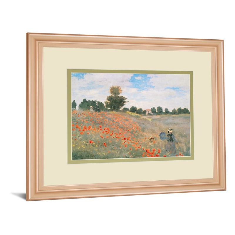 Classy Living WIId Poppies View Wall Art Double Mat 40"x34", Rose Gold