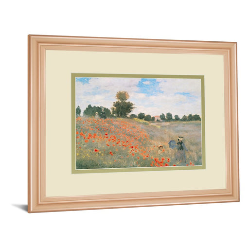 Classy Living WIId Poppies View Wall Art Double Mat 40"x34", Rose Gold