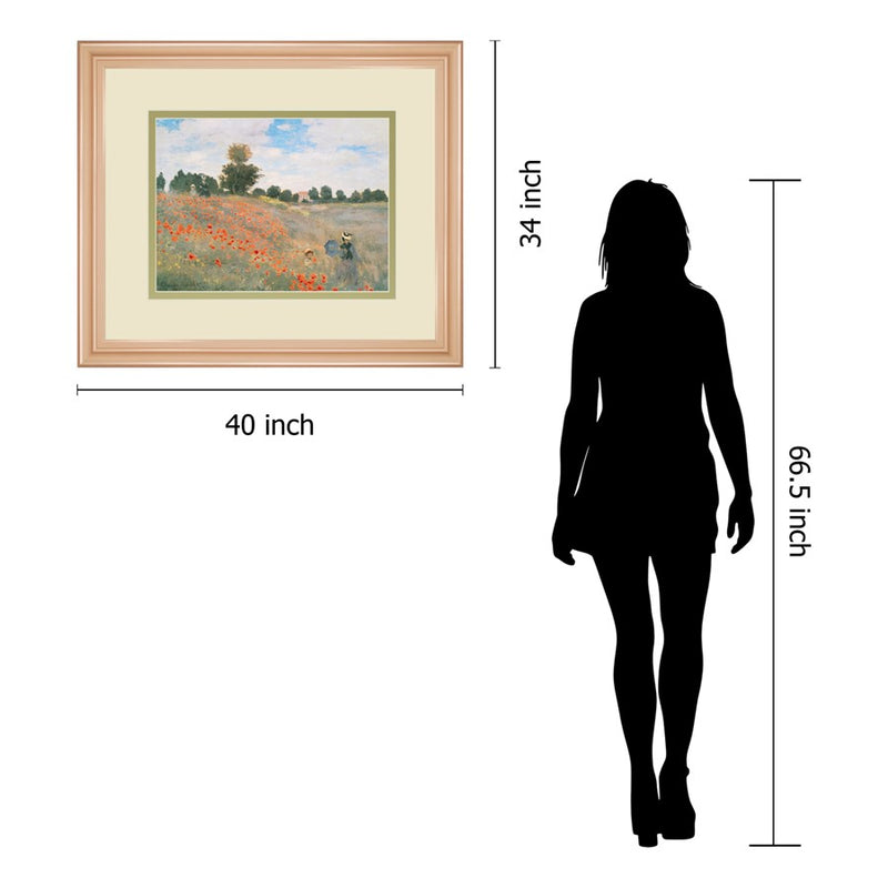 Classy Living WIId Poppies View Wall Art Double Mat 40"x34", Rose Gold