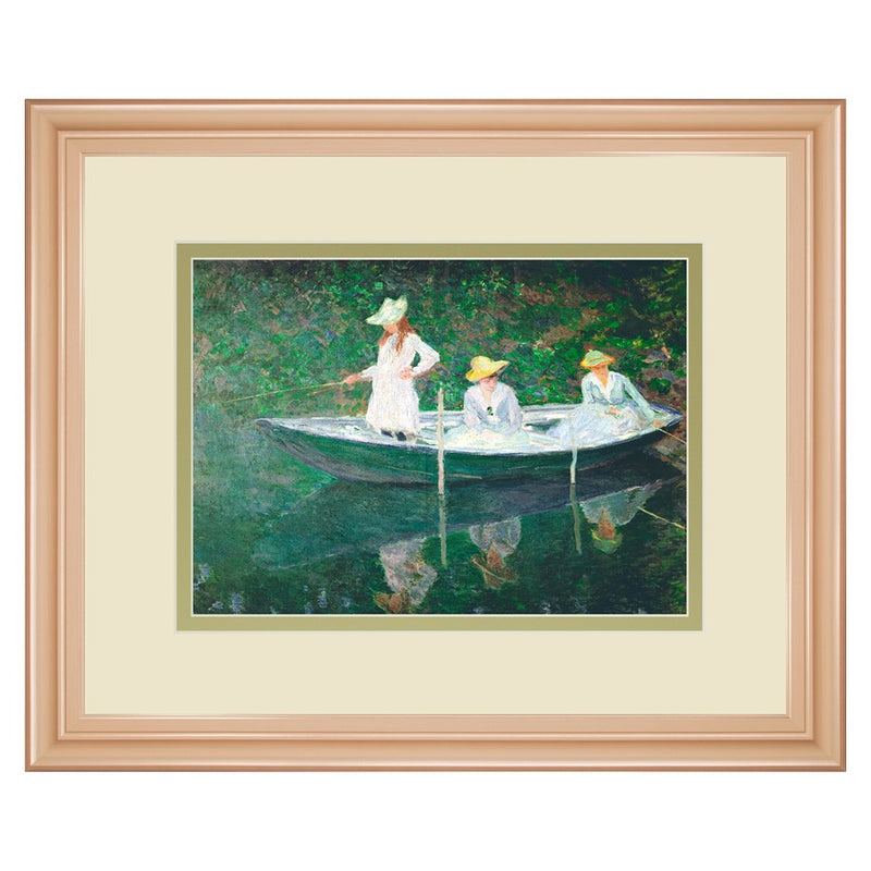 Classy Living Tranquil Rowers Wall Art Double Mat 40"x34", Rose Gold