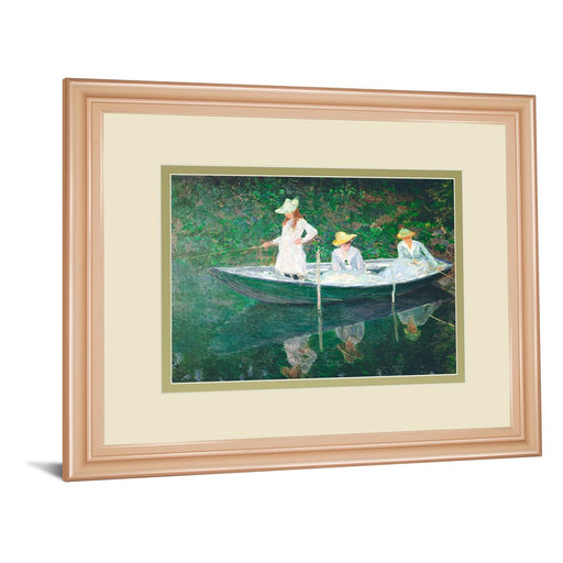 Classy Living Tranquil Rowers Wall Art Double Mat 40"x34", Rose Gold