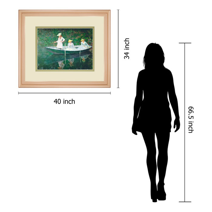 Classy Living Tranquil Rowers Wall Art Double Mat 40"x34", Rose Gold