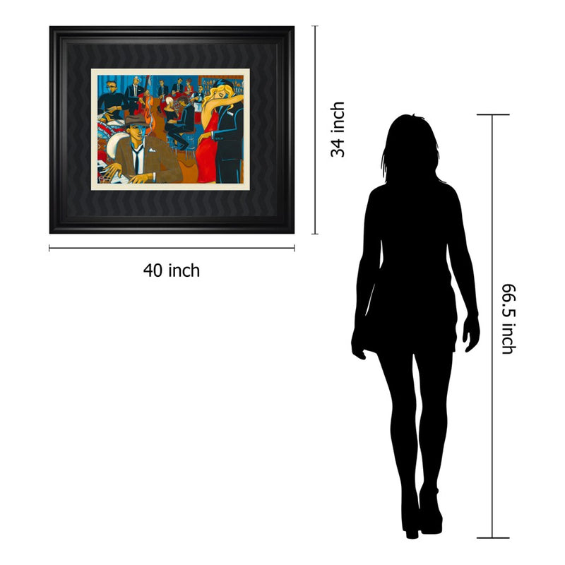 Classy Living After Hours Wall Art Double Mat 40"x34", Midnight Aura