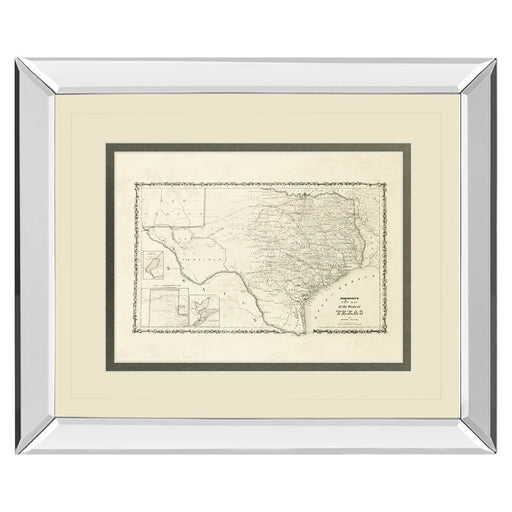 Classy Living Vintage Texas Map Wall Art 40"x34", Mirrored - DM5718MF
