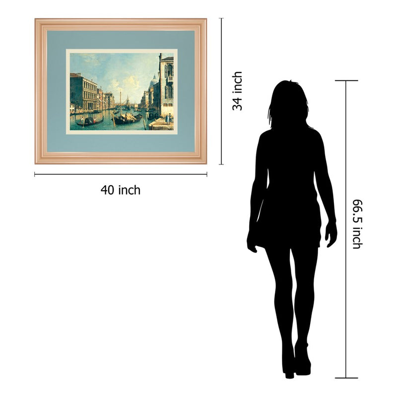 Classy Living Serene Gondola Passage Wall Art Double Mat 40"x34", Rose Gold