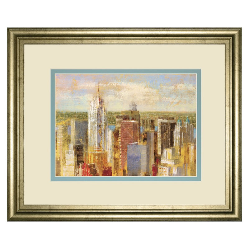 Classy Living Sunlit Towers Wall Art Double Mat 40"x34", Crisp Chardonnay