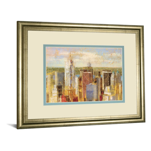 Classy Living Sunlit Towers Wall Art Double Mat 40"x34", Crisp Chardonnay