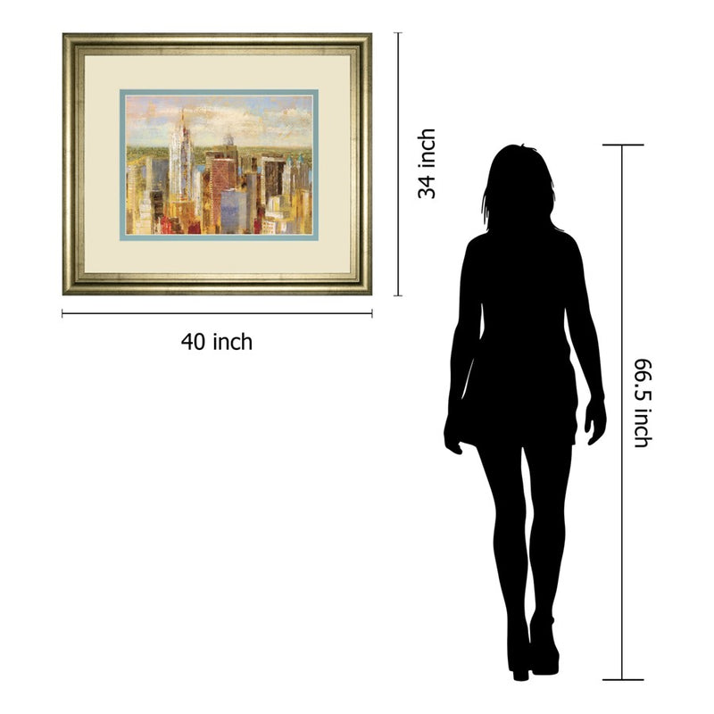 Classy Living Sunlit Towers Wall Art Double Mat 40"x34", Crisp Chardonnay