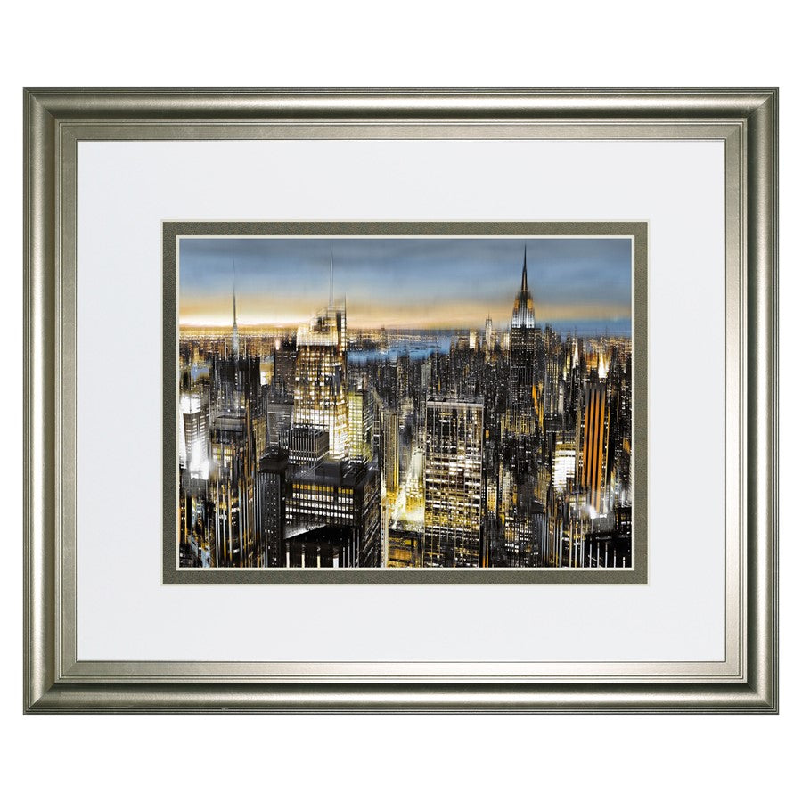 Classy Living Urban Twilight Wall Art Double Mat 40"x34", Silver Serenity