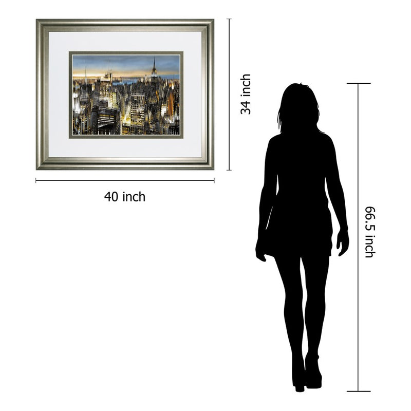 Classy Living Urban Twilight Wall Art Double Mat 40"x34", Silver Serenity