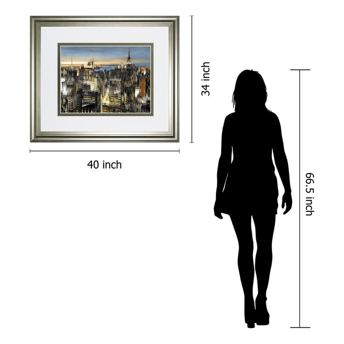 Classy Living Urban Twilight Wall Art Double Mat 40"x34", Silver Serenity