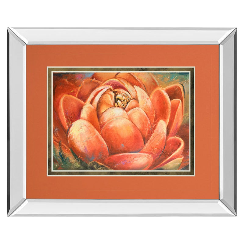Classy Living Red Lotus Bloom Wall Art 40"x34", Mirrored