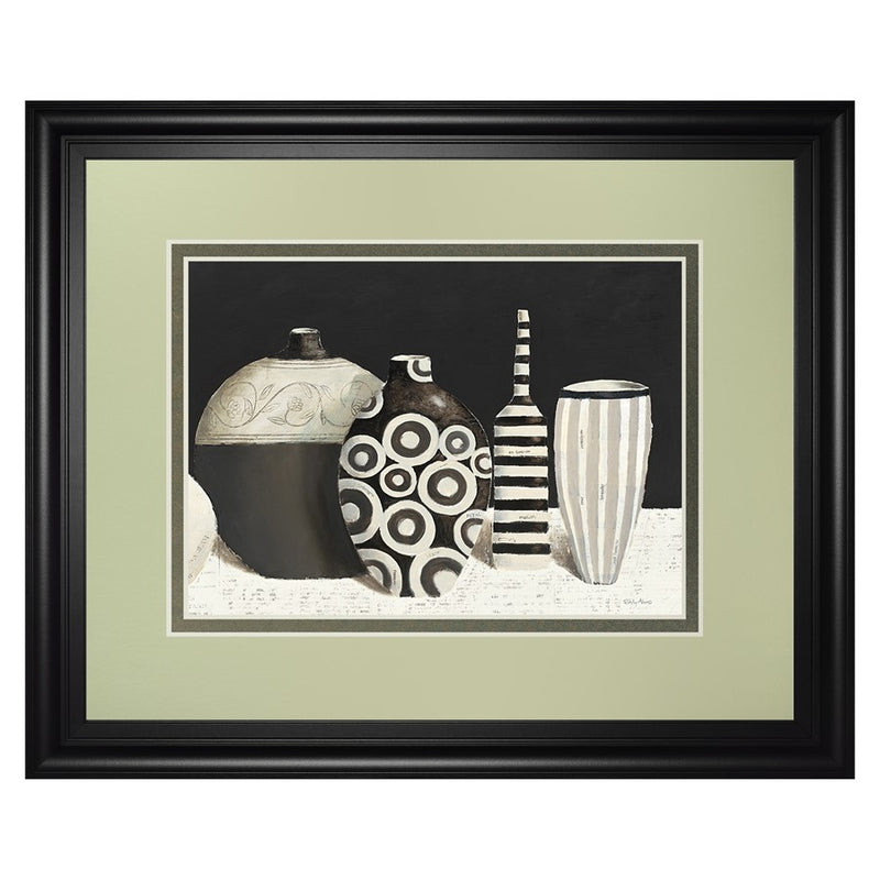 Classy Living Elegant Vases Wall Art Double Mat 40"x34", Midnight Aura