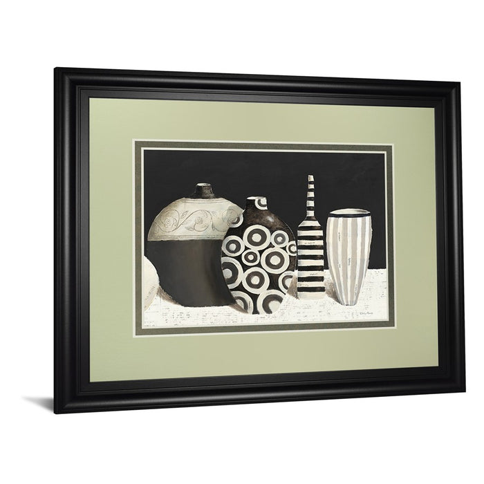 Classy Living Elegant Vases Wall Art Double Mat 40"x34", Midnight Aura