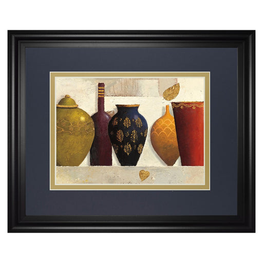 Classy Living Jeweled Vessels Wall Art Double Mat 40"x34", Midnight Aura