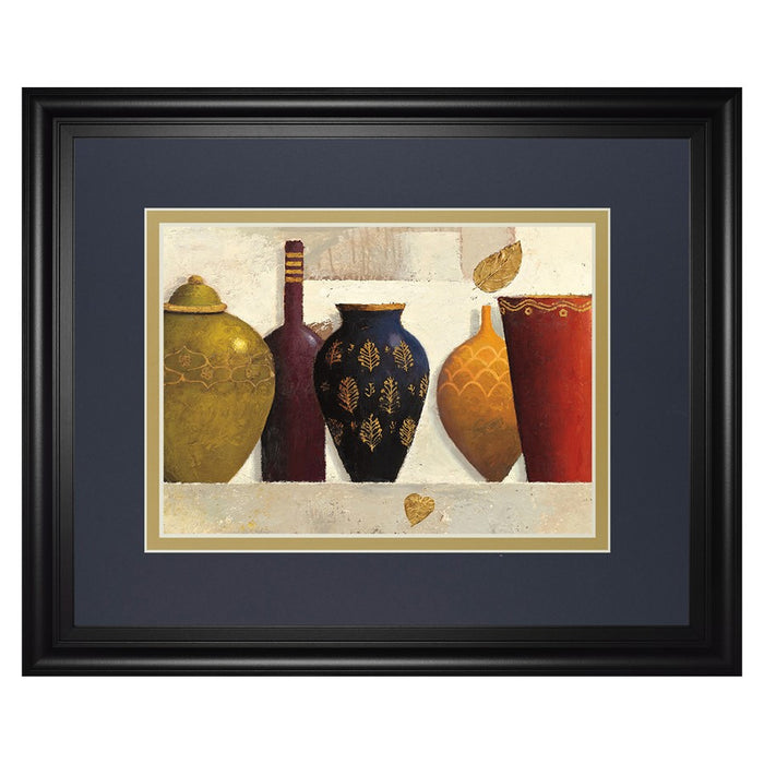 Classy Living Jeweled Vessels Wall Art Double Mat 40"x34", Midnight Aura