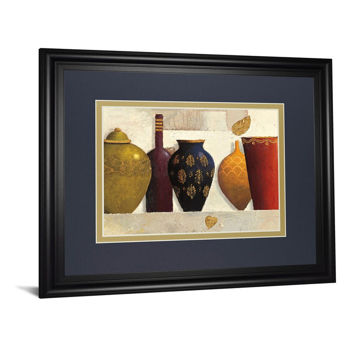 Classy Living Jeweled Vessels Wall Art Double Mat 40"x34", Midnight Aura
