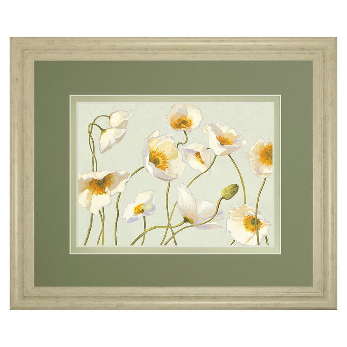 Classy Living Golden Poppies Wall Art Double Mat 40"x34", Ivory Bliss