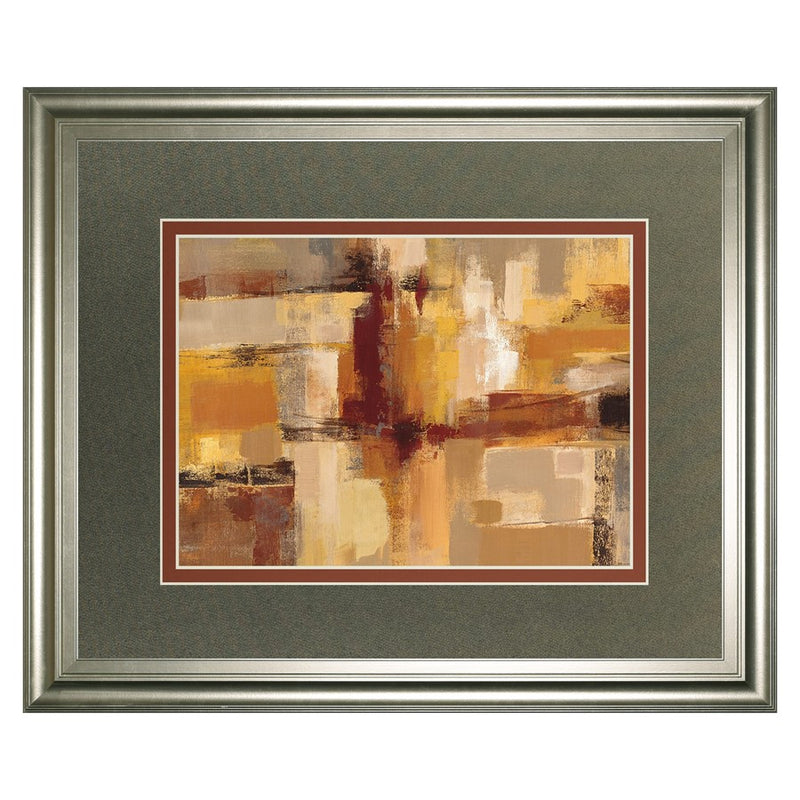 Classy Living Abstract Harmony Wall Art Double Mat 40"x34", Silver