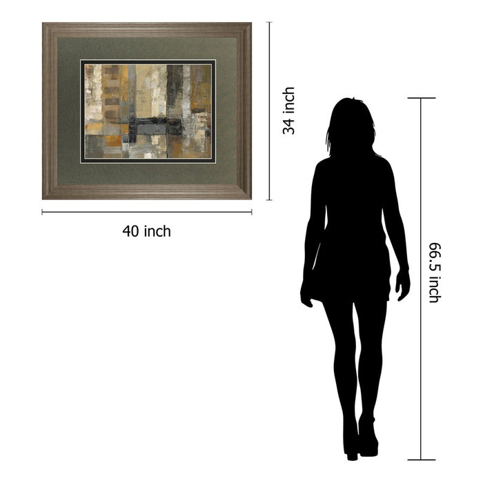 Classy Living One Way Street Wall Art Double Mat 40"x34", Tranquil Ash