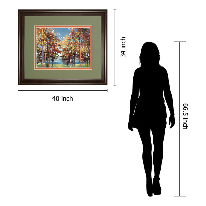 Classy Living Autumn Canopy View Wall Art Double Mat 40"x34", Cinnamon