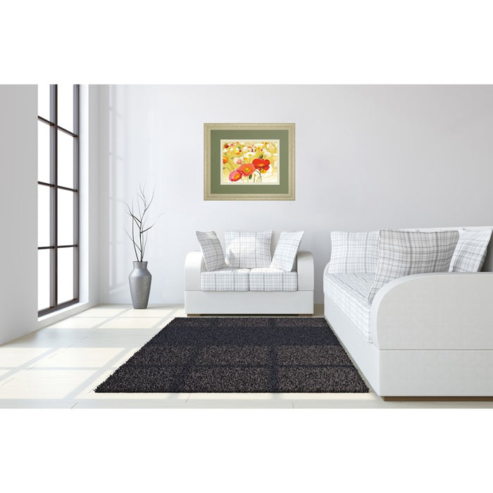 Classy Living Serene Blooms Wall Art Double Mat 40"x34", Ivory Bliss
