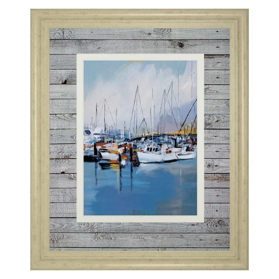 Classy Living Seaside Serenity Wall Art Double Mat 34"x40", Ivory Bliss