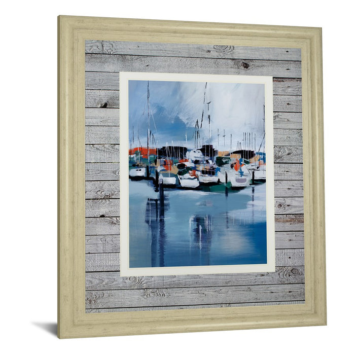 Classy Living Harbor Reflections Wall Art Double Mat 34"x40", Ivory Bliss
