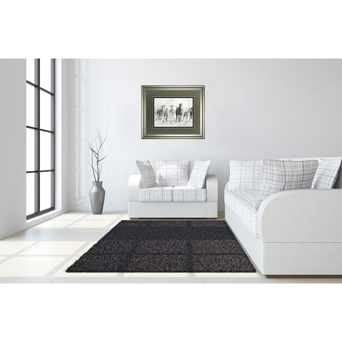 Classy Living Graceful Herd Wall Art Double Mat 40"x34", Silver Serenity