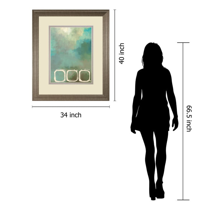 Classy Living Tranquil Circles Wall Art Double Mat 34"x40", Tranquil Ash