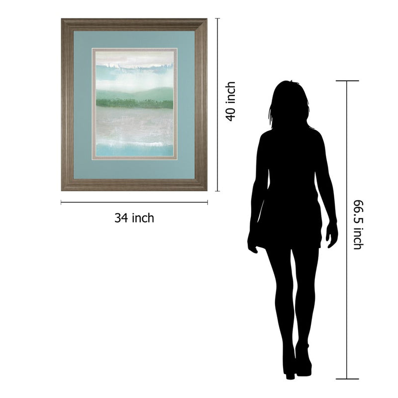 Classy Living Misty Shoreline Wall Art Double Mat 34"x40", Tranquil Ash