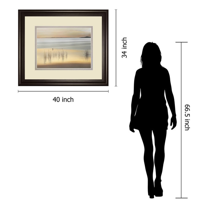 Classy Living Iceland Waterscape Wall Art Double Mat 40"x34", Chocolate