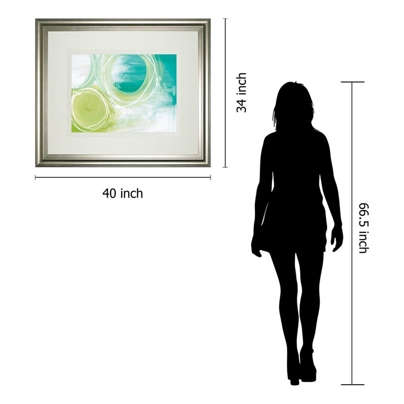 Classy Living Serene Swirls Wall Art Double Mat 40"x34", Silver Serenity
