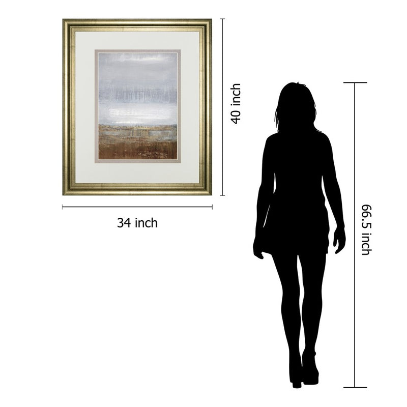 Classy Living Tranquil Horizon Wall Art Double Mat 34"x40", Gold Frame
