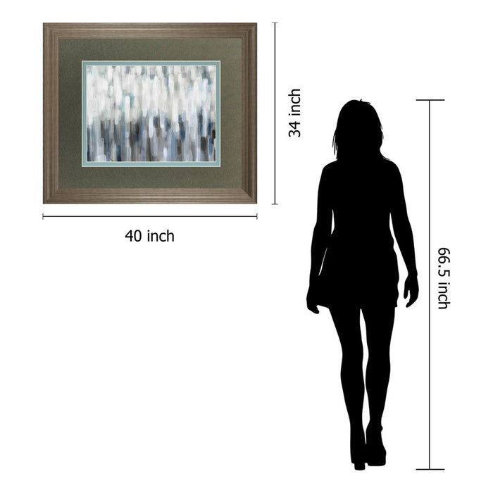 Classy Living Silver Rain Wall Art Double Mat 40"x34", Tranquil Ash