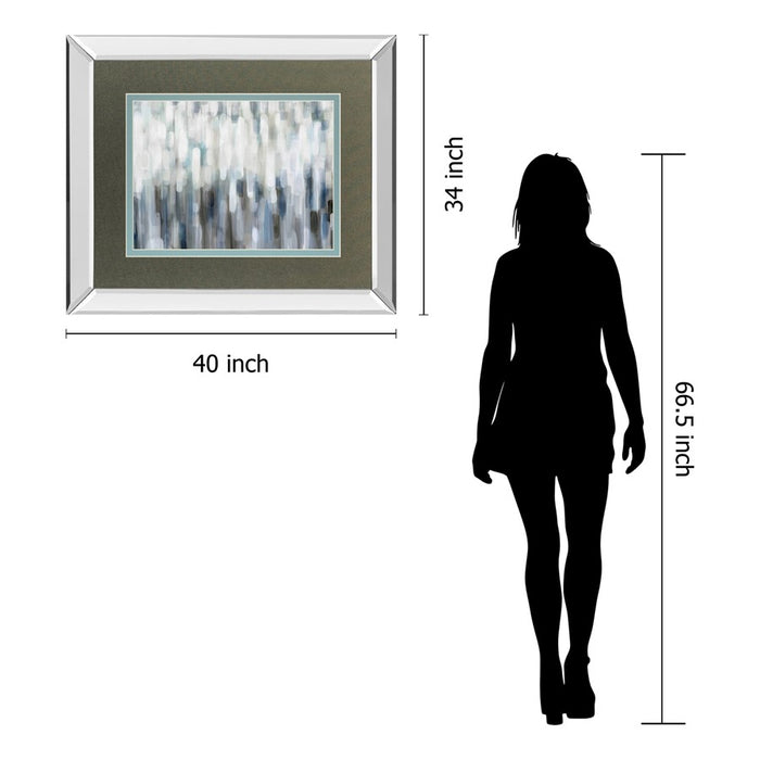 Classy Living Silver Rain Wall Art 40"x34", Mirrored