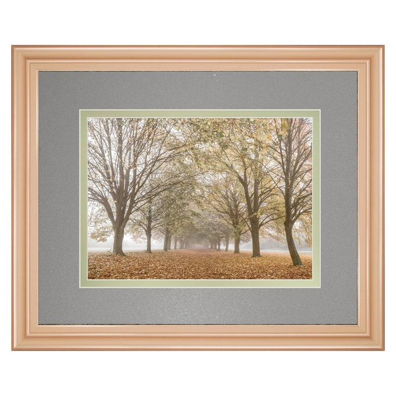 Classy Living Autumn Pathway Wall Art Double Mat 40"x34", Rose Gold
