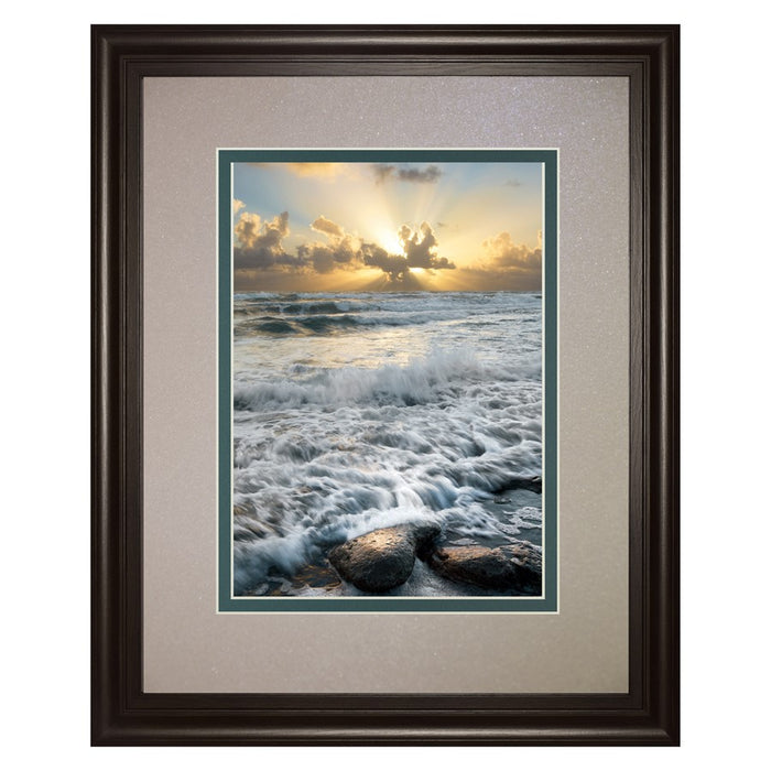Classy Living Ocean Radiance Wall Art Double Mat 34"x40", Chocolate