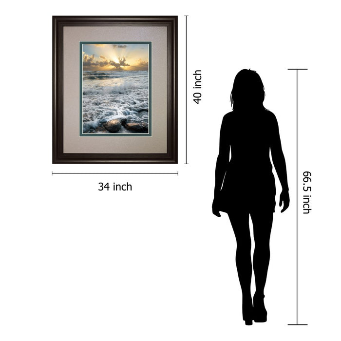 Classy Living Ocean Radiance Wall Art Double Mat 34"x40", Chocolate