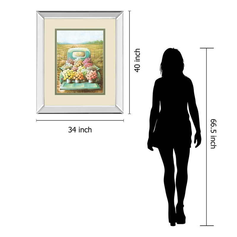Classy Living Vintage Blooms Wall Art 34"x40", Mirrored