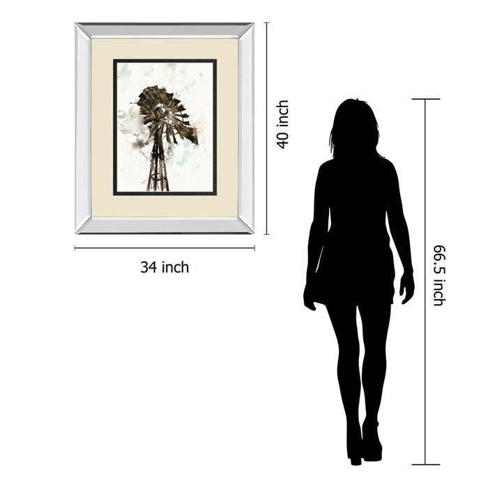 Classy Living Rustic Windmill Wall Art 34"x40", Mirrored