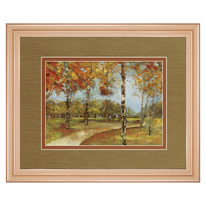 Classy Living Autumn Path Wall Art Double Mat 40"x34", Rose Gold