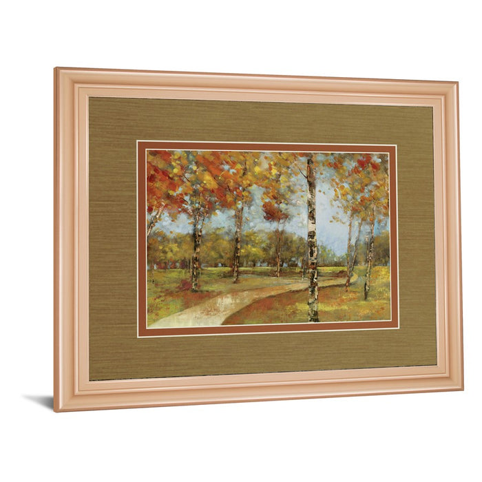 Classy Living Autumn Path Wall Art Double Mat 40"x34", Rose Gold