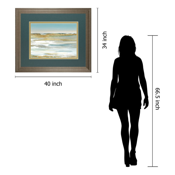 Classy Living Blue Horizon Wall Art Double Mat 40"x34", Tranquil Ash